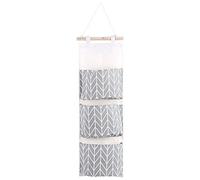 Garosa 3 Bolsillos de Algodón de Lino Colgar En La Pared Bolsas de Almacenamiento Impermeable Puerta Bolsa Armario del Dormitorio Dormitorio decoración del Hogar Organizador de Oficina (Gray)