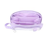 Garosa 3 Compartimentos Bolsa de Lápiz, Estudiantes de Gran Capacidad Organizador de Almacenamiento de Viajes en Forma de Conchas Portátiles, Púrpura, Portátil con Material de PVC para