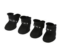 Garosa 4 Uds Cachorros Perros Antideslizantes Impermeables de Silicona Zapatos de Lluvia Botas Patas Cubierta de Goma Impermeable Antideslizante chanclos de Silicona(M-Negro)
