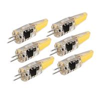 Garosa 6 Uds 220V 6W G4 Bombillas LED 500LM COB Lámpara 360 Grados Iluminación Disipador de Calor Silicona Antirreflejo para el Hogar Techo Paisaje Lámparas de Araña(Blanco cálido 3000K)