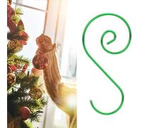 Garosa 60 Ganchos en Forma de S, Gancho de Metal para Decoración de árbol de Navidad, Fuertes Perchas Multiusos para Decoración de Hogar y Oficina (GREEN)