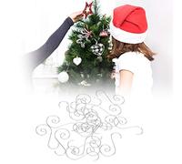 Garosa 60 Ganchos en Forma de S, Gancho de Metal para Decoración de árbol de Navidad, Fuertes Perchas Multiusos para Decoración de Hogar y Oficina (SILVER)