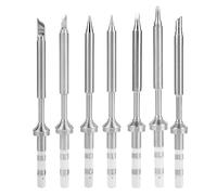 Garosa 7 Piezas Mini Puntas de Soldador de Acero Inoxidable, Reemplazo Cónico para Soldador TS100, Perfecto para Soldadura de Precisión y Reparación de Electrónica (#1)