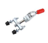 Garosa Abrazadera de Palanca de Empuje y Tracción, Doble Cabezal, Resistente, Capacidad de 91kg, Abrazadera de Hierro para Soldar, Base de Brida de Carpintería, Liberación Rápida