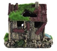 Garosa Acuario Resina Casa Antigua Peces Camarón Nido Flocado Escondite Cueva Musgo Adorno Pecera Decoración Acuática