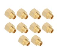 Garosa Adaptador de Instalación de Tuberías de Latón de 3/8 Pulgadas a 1/4 Pulgadas, Conector de Extensión Macho a Hembra NPT para Fontanería, Cabezal de Ducha, Boquilla de Bañera, 10 Uds.