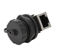 Garosa Adaptador RJ45 Acoplador Ethernet para PC Termoplástico Paquete de 2 IP67 Impermeable Enchufe Doble Roscado de 8 Pines Retardante de Llama para Montaje en Panel Exterior Conexión de Cable de