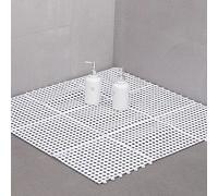 Garosa Alfombra Antideslizante para Baño, Material TPE, Cómoda Alfombra de Baño Interior Empalmada de 30 X 30 Cm para Hogares y Cocinas (White)