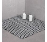 Garosa Alfombra Antideslizante para Baño, Material TPE, Cómoda Alfombra de Baño Interior Empalmada de 30 X 30 Cm para Hogares y Cocinas (Gris Oscuro)