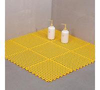 Garosa Alfombra Antideslizante para Baño, Material TPE, Cómoda Alfombra de Baño Interior Empalmada de 30 X 30 Cm para Hogares y Cocinas (Yellow)