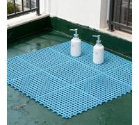 Garosa Alfombra Antideslizante para Baño, Material TPE, Cómoda Alfombra de Baño Interior Empalmada de 30 X 30 Cm para Hogares y Cocinas (Cielo Azul)