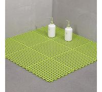 Garosa Alfombra Antideslizante para Baño, Material TPE, Cómoda Alfombra de Baño Interior Empalmada de 30 X 30 Cm para Hogares y Cocinas (Green)