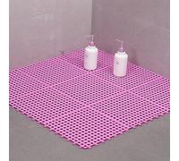 Garosa Alfombra Antideslizante para Baño, Material TPE, Cómoda Alfombra de Baño Interior Empalmada de 30 X 30 Cm para Hogares y Cocinas (Pink)