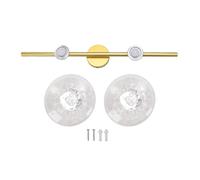 Garosa Aplique de Pared de Doble Cabezal con Pantalla de Vidrio, Marco de Hierro, Luz Cálida, Iluminación de 6W para Dormitorio, Sala de Estar, Pasillo, Escalera