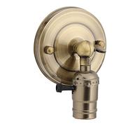 Garosa Aplique de Pared Vintage Industrial, Base de Metal con Interruptor E27, Luz de Cobre Bronce para Cocina y Pasillo, Estilo Retro Decorativo