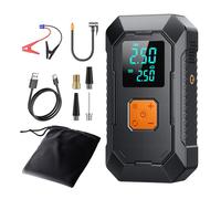 Garosa Arrancador de Batería de Coche Portátil con Bomba de Aire de 150PSI, Luz LED para Emergencia, Elevador de Batería de 12V para Coches, (6000mAh+Abrazadera ordinaria+Bolsas de Almacenamiento)