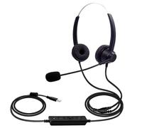 Garosa Auriculares de Computadora con Cable USB con Micrófono, Silencio de Control de Volumen, Cancelación de Ruido para Llamadas en Línea, Juegos de Computadora Portátil y Uso en la Oficina