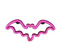 Garosa Bat LED Neon Light Innovadora Forma De Murciélago Letrero De Neón Lámpara Dormitorio Atmósfera Luz para Vacaciones Navidad Decoraciones para Fiestas Navideñas Sala De Estar Bar Boda(Rosado)
