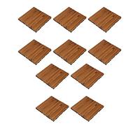 Garosa Bloques de Piso de Madera para Balcón y Jardín, Material de Pino Alcanfor de Fácil Instalación, 10 Uds.