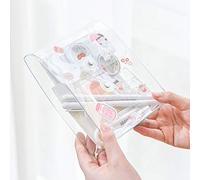 Garosa Bolsa Transparente Portátil para Documentos, sobre de Plástico con Cierre de Botón para Uso Escolar en el Hogar y la Oficina