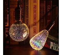 Garosa Bombilla LED de Fuegos Artificiales 3D, Luz Decorativa Colorida Vintage, Ideal para Fiestas y Días Festivos, Base E27, Iluminación Suave y Cálida de 4 W para el Hogar Eventos (579)