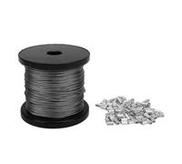 Garosa Cable de Acero Inoxidable 304, 1 Mm X 100 M, Cable Aeronáutico con 50 Manguitos de Aluminio para Proyectos en Interiores y Exteriores