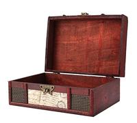 Garosa Caja de Almacenamiento de Madera Vintage Organizador de Cajas de Almacenamiento de Joyas de Libros de Gran Tamaño Caja de Tesoros Decorativos Estilo Antiguo Pasado de Moda para Fiestas(#3)