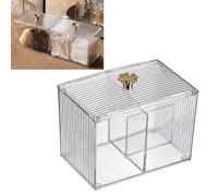 Garosa Caja de Almacenamiento para Almohadillas de Algodón Transparente con Múltiples Compartimentos para Organización de Maquillaje y Uso de Escritorio