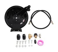 Garosa Carrete de Manguera para Lavadora a Presión, Carrete Retráctil de Alta Resistencia de 50 Pies con Bloqueo de Trinquete de 8 Posiciones y Soporte Giratorio de 360, para Uso en