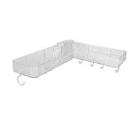 Garosa Carrito para Fregadero Montado en la Pared, Estante de Almacenamiento de Ducha Plegable sin Taladro con Adhesivo para Baño, Cocina, Organizador Espacioso y Resistente para Artículos de