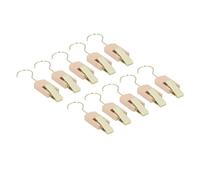 Garosa Clips para Colgar, Juego de 10 Clips de Gancho, Gancho de Metal Giratorio de 360 grados con de Madera de Haya, Organizador Giratorio para Armario, Oficina, Viajes, Hogar