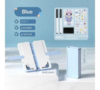 Garosa Combinación de Caja/Cubierta y Estantería para Niños, Caja Plegable para Bolígrafos con 2 Bolígrafos Borrables y Hojas de Pegatinas, Cultiva Buenos Hábitos de Lectura (Blue)