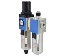 Garosa Combinación de Filtro de Aire, Regulador de Presión y Lubricador para Compresor con Separador de Agua y Aceite, 3 Modos de Drenaje para Ajuste de Presión Estable (GFC300-15)