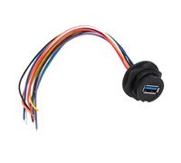 Garosa Conector a Presión de 16 Pines, Adaptador de Montaje en Panel USB 3.0 Impermeable con Cable de 20 Cm para Equipos Mecánicos Al Aire Libre