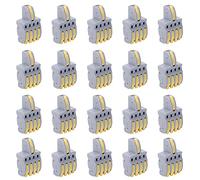 Garosa Conector de Cable Tipo Empuje de 20 Piezas, Material de PC, Capacidad de Corriente de 250V 32A, Ideal para Iluminación y Suministros de Energía Eléctrica (YELLOW)
