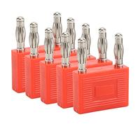 Garosa Conector de Clavija de Plátano Doble, Cobre Chapado para Cables de Altavoz, 5 Piezas de Doble para Conexiones de Línea (rojo)