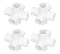 Garosa Conector de Tubería de PVC de 10 Piezas, Accesorios de Codo de 6 Vías, Diámetro Interior de 25 Mm para Conexiones de Muebles Acuáticos y Tiendas de Campaña de Invernadero (WHITE)
