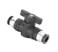 Garosa Conector Neumático con Válvula de Bola, Adaptador Rápido de 2 Vías, Plástico y Cobre Niquelado, Autobloqueo, para Manguera de 6mm a 12mm, BUC-08