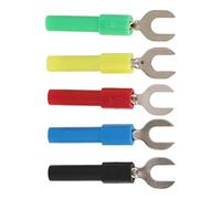 Garosa Conectores de Cable de Horquilla, Adaptador de Enchufe U Y de PVC Y Latón para Conector Tipo Banana, Corriente Máxima de 10 A, Kit de 10 Piezas para Inversores Solares de Equipos Industriales