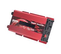 Garosa Convertidor de Corriente para Coche Inversor de Corriente de Aluminio 300 W CC 12 V A CA 220 V con Ventilador de Refrigeración con Pantalla LCD USB 2 A para Viajes en Coche, Viajes por (Rojo)