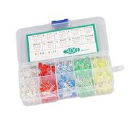 Garosa Diodo de Luz LED de 5 Colores, Resina Ambiental, Alta Eficiencia, Kit Surtido de 300 Piezas para Uso Industrial, Circuito LED de 3 Mm y 5 Mm