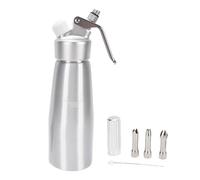 Garosa Dispensador de Crema Batida Profesional de 500 Ml Batidor de Crema de Aluminio Diseño Ergonómico con 3 Boquillas para Hornear en Casa, Cafeterías Postres