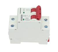 Garosa Disyuntor de CC en Miniatura PA66 Aislador de Circuito de CC 2 Polos 1000 V 10 A Conjunto de Riel DIN 6000 A Capacidad de Ruptura para Paneles Eléctricos de Sistemas Solares Fotovoltaicos