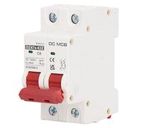 Garosa Disyuntor en Miniatura de CC, Mini Disyuntor PA66 2P 6A DC1000V 6000A Capacidad de Ruptura para Usuarios de Equipos Eléctricos del Solar Fotovoltaico