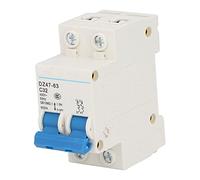 Garosa Disyuntor en Miniatura PA66 2P Disyuntor DZ47 63 C32 32A 400V Montaje en Riel DIN 6000A Capacidad de Ruptura para Panel de Caja de Distribución Uso en Taller en el Hogar