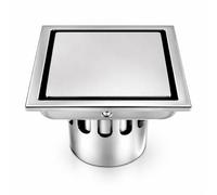 Garosa Drenaje de Piso de Acero Inoxidable Cuadrado con Filtro Extraíble, 110x110mm, Plateado, para Baño y Cocina