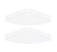 Garosa Estante de Ducha Acrílico para Montaje en Pared, Práctico Organizador Que Ahorra Espacio para la Esquina del Baño, 2 uds., Transparente, 8,5 X 8,5 X 1,3 Pulgadas (2 Piezas Transparente)