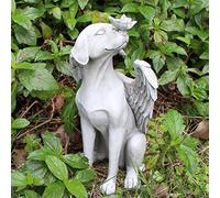 Garosa Estatua Conmemorativa de Perro ángel, Tributo Dormido Tallado a Mano para Decoración de Jardín Al Aire Libre, Material Sintético con Detalles Exquisitos para Conmemoración