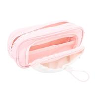 Garosa Estuche para Bolígrafo con Cordón y Diseño Elegante para Suministros Escolares de Oficina Portalápices de Doble Capa de Gran Apertura en Rosado
