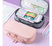 Garosa Estuche para Lápices de Gran Capacidad de Tres Capas, Bonito Estuche de Lona para Material Escolar y de Oficina, Capacidad para 50-80 Bolígrafos y Accesorios, Ideal para Adolescentes Adultos